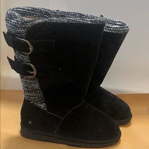 Muk Luks Black and Gray Winter Boots